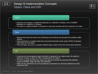 System Architecture and ProcessesQuery Processing Workflow1.4XASL  TypeUNIONExtended Access Spec Language(XASL)DIFFERENCEINTERSECTIONOBJFETCHQuery ManagerTransactionManagerLock ManagerSETFETCHBUILD_LISTBUILD_VALUEQuery Result CacheQuery Plan CacheQuery Evaluator(Interpreter)SCANMERGE_LISTScan  ManagementREADUPDATEStorage ManagerDELETEINSERT13/41   First Look Inside CUBRID