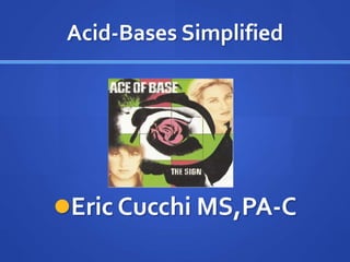 Acid-Bases Simplified
Eric Cucchi MS,PA-C
 