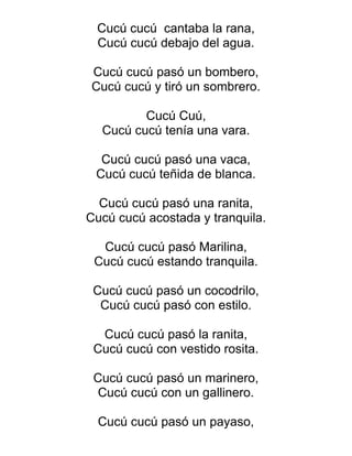 Cucú cucú cantaba la rana | PDF