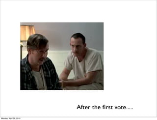 After the ﬁrst vote.....
Monday, April 26, 2010
 