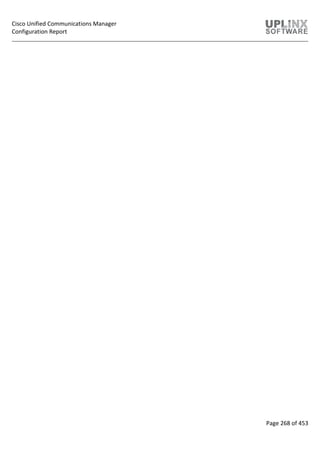 Cisco Unified Communications Manager
Configuration Report
Page 268 of 453
 