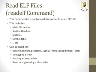 Readelf Needed Embedded Systems: Lecture 14: Introduction to GNU Toolchain (Binary ...
