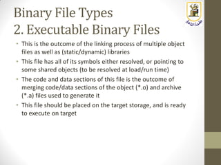 Embedded Systems: Lecture 14: Introduction to GNU Toolchain (Binary ...