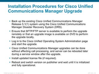 CUCM Upgrade doc review for scratch read | PDF