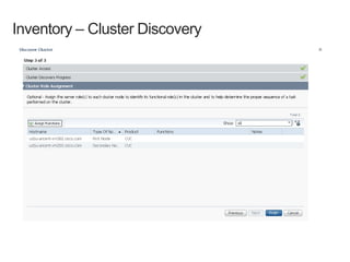 Inventory – Cluster Discovery
 