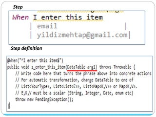 Step
Step definition
 