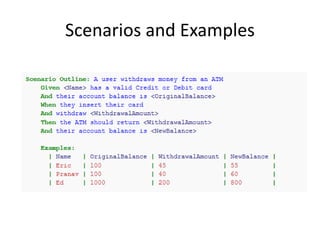 Scenarios and Examples
 