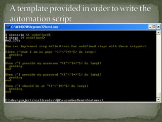 A template provided in order to write the automation script