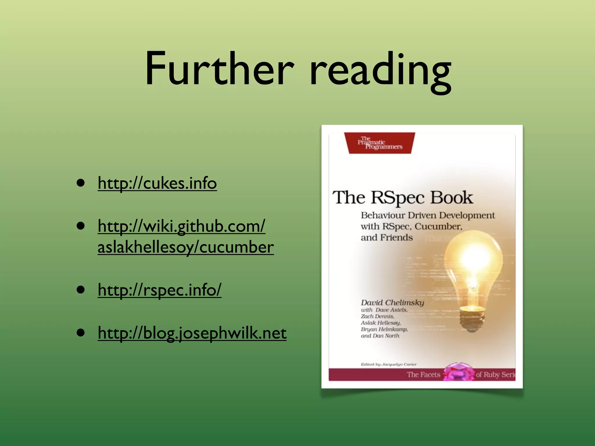 Outside-in Development with Cucumber and Rspec