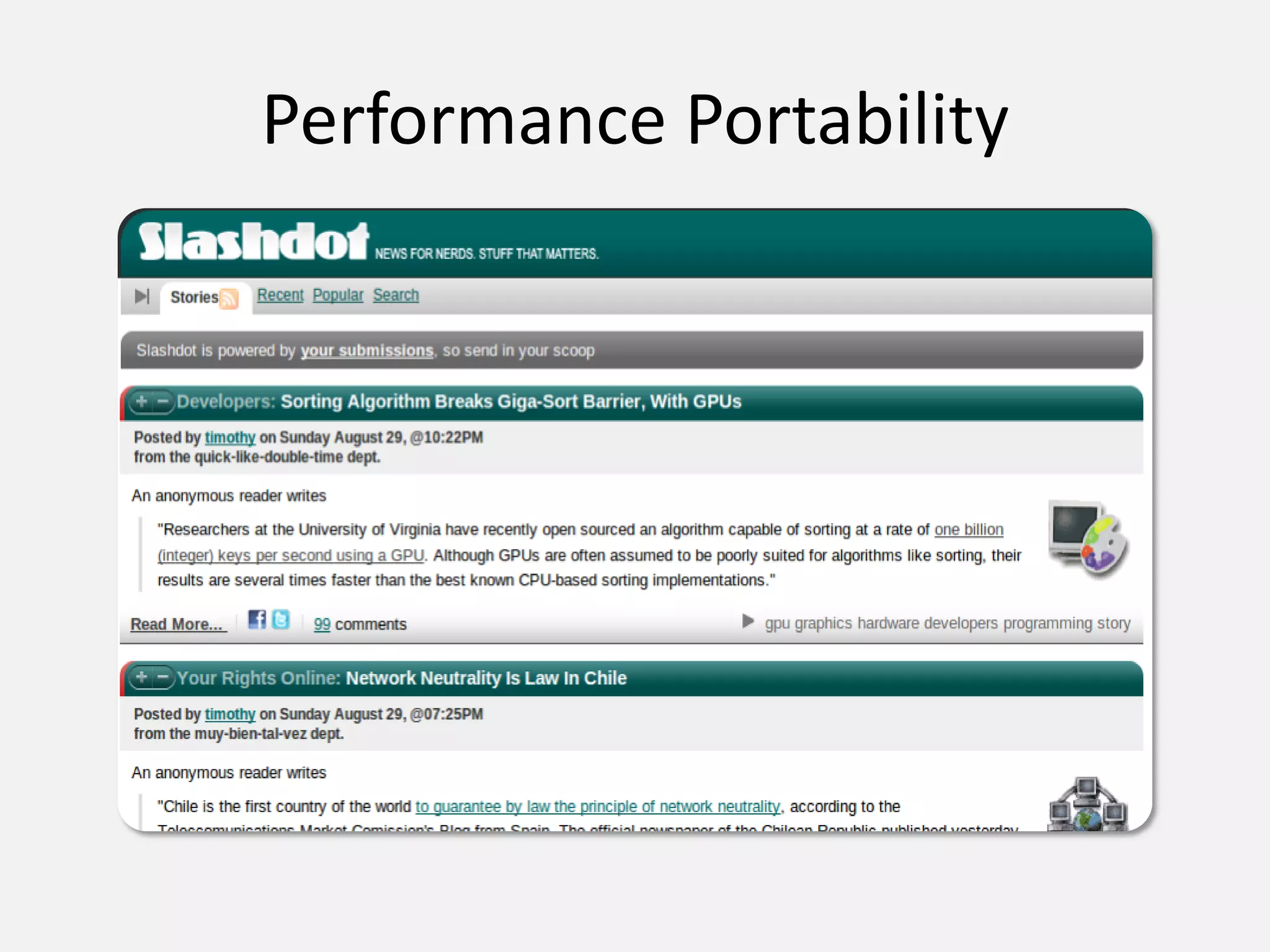 Performance Portability
 