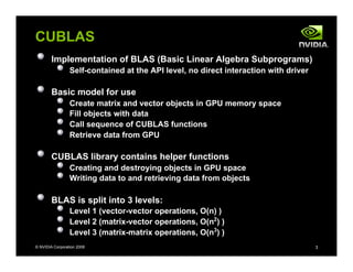 NVidia CUDA Tutorial June 15 2009 PPT