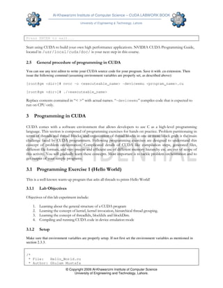 Cuda lab manual | PDF | Computer Software and Applications | Computing