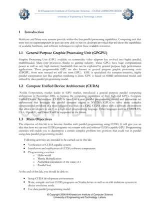 Cuda lab manual | PDF