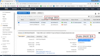 Public DNS로 접속
p2.xlarge 생성
 