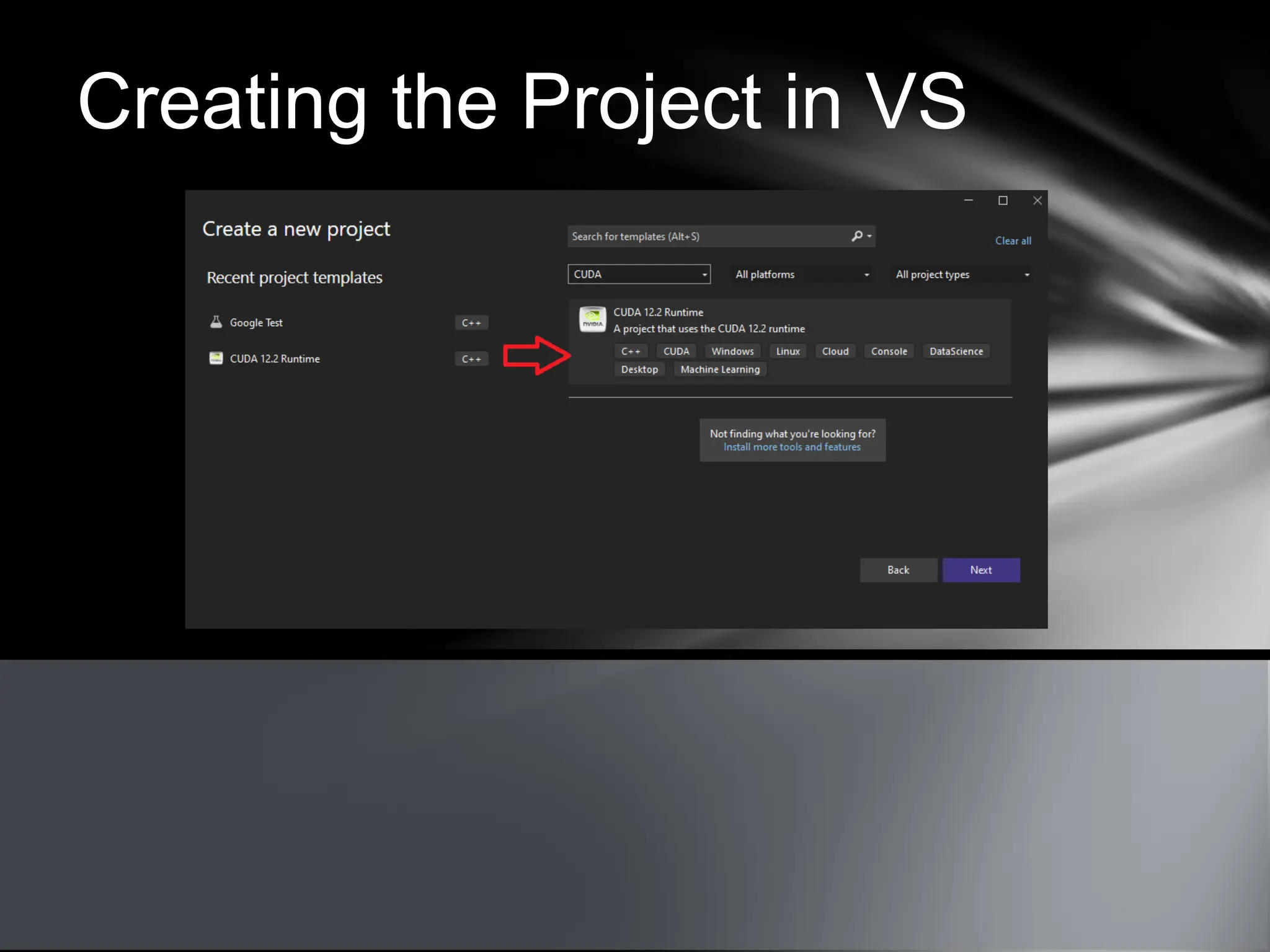 Creating the Project in VS
 