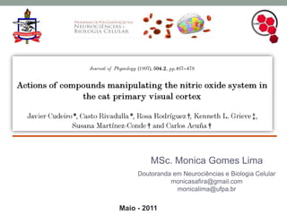 MSc. Monica Gomes Lima Doutoranda em Neurociências e Biologia Celular monicasafira@gmail.com monicalima@ufpa.br  Maio - 2011 