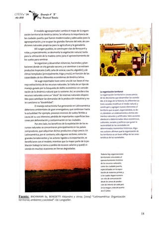 CPEM n º 34 Geografía 4º “B”
Año 2015 Prof: Hantusch Natalia
18
Fuente: BACHMANN lía, BENEDETTI Alejandro y otros; (2004) “Latinoamérica: Organización
territorial, ambiente y sociedad”. Ed. Longseller.
 
