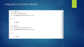 Integrales con limites infinitos
 