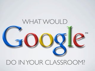 WHAT WOULD




DO IN YOUR CLASSROOM?
 