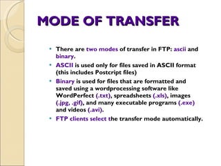 Using an FTP client - Client server computing | PPT