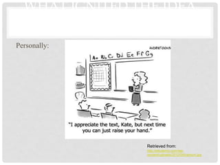 WHAT IGNITED THE IDEA
      EVEN MORE...
Personally:




                 Retrieved from:
                 http://edudemic.com/wp-
                 content/uploads/2012/04/cartoon.jpg
 