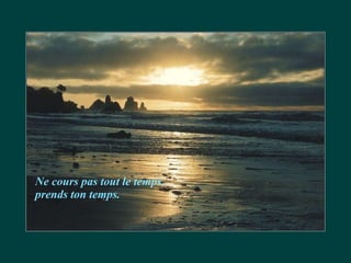 Ne cours pas tout le temps, prends ton temps. 