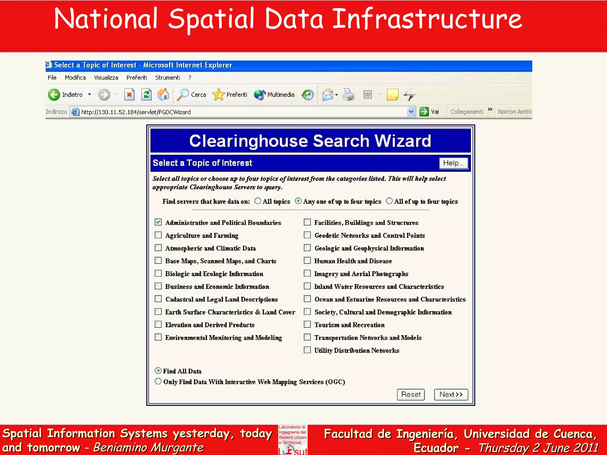 National Spatial Data Infrastructure 