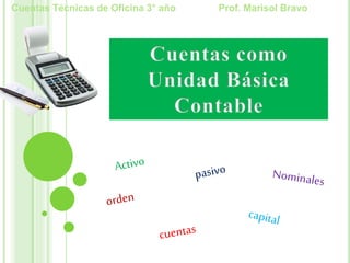 Cuentas Técnicas de Oficina 3° año Prof. Marisol Bravo
 