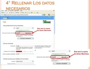 4° RELLENAR LOS DATOS
NECESARIOS
 