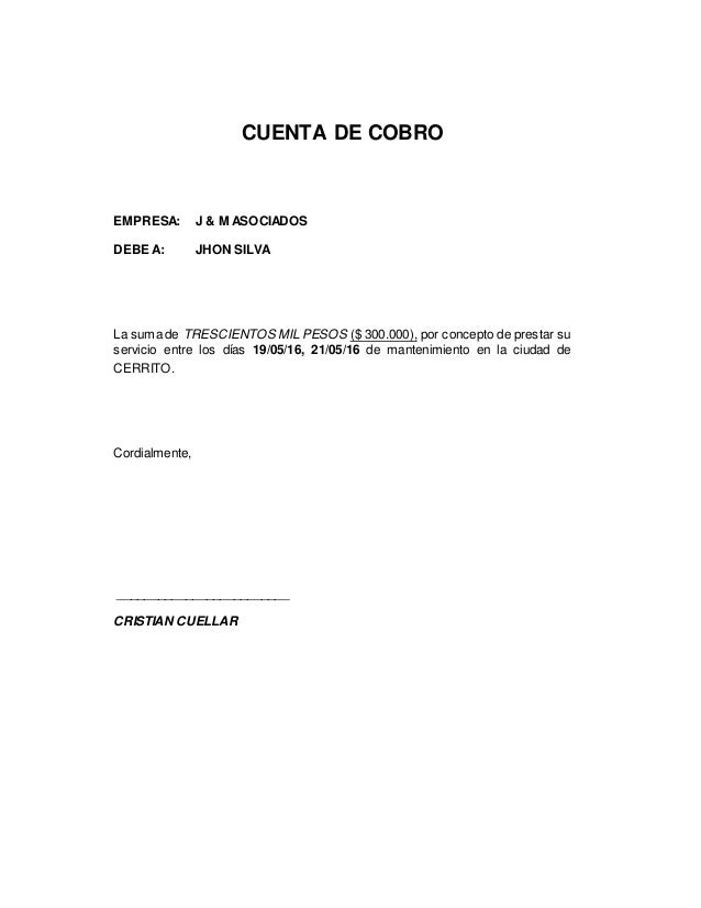 Cuenta de cobro