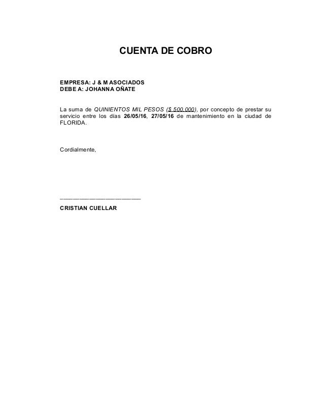 Cuenta de cobro cartas op