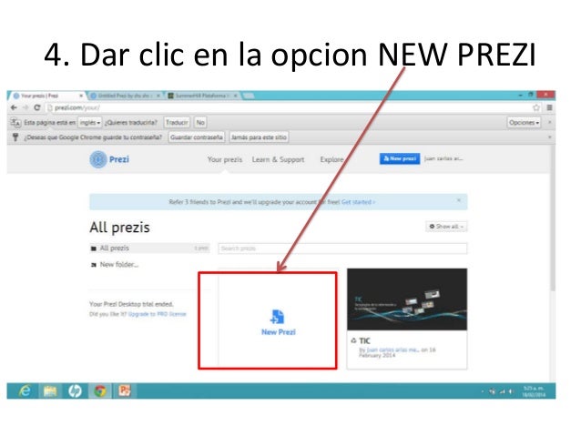 como crear cuenta en prezi