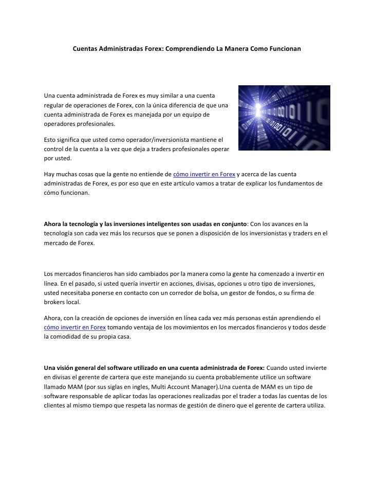 Cuentas administradas forex