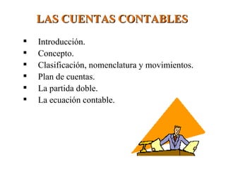 LAS CUENTAS CONTABLES ,[object Object],[object Object],[object Object],[object Object],[object Object],[object Object]