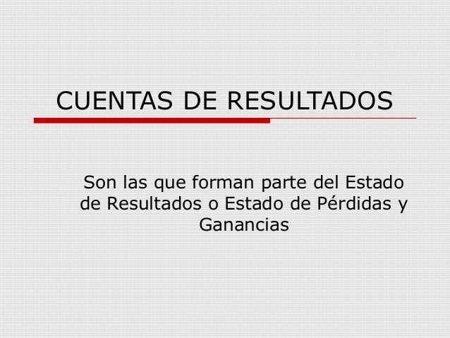 Cuentas de resultados