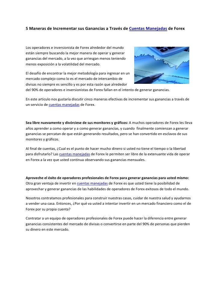 Cuentas manejadas forex