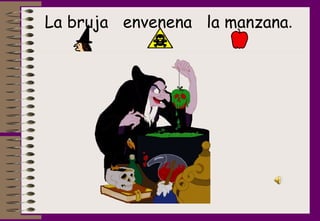La bruja  envenena  la manzana . 