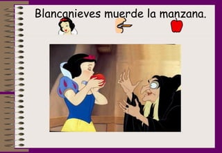 Blancanieves muerde la manzana. 
