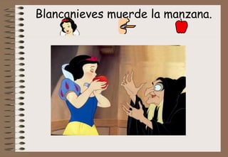 Blancanieves muerde la manzana. 