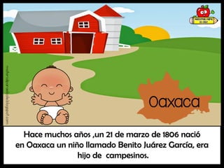 Hace muchos años ,un 21 de marzo de 1806 nació
en Oaxaca un niño llamado Benito Juárez García, era
hijo de campesinos.
Oaxaca
materialparaelcole.blogspot.com
 
