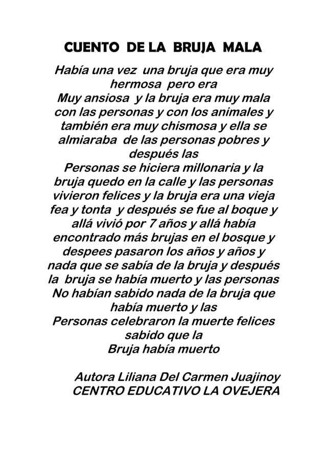 Cuento de la bruja mala PDF Cuento de la bruja mala PDF