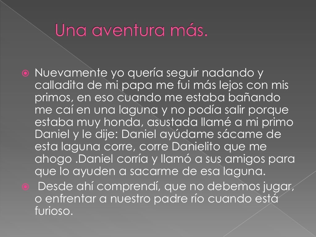 Cuento de mi experiencia personal