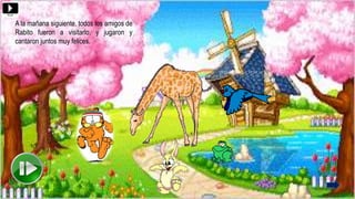 A la mañana siguiente, todos los amigos de
Rabito fueron a visitarlo, y jugaron y
cantaron juntos muy felices.
 