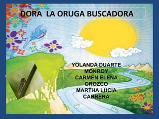 DORA LA ORUGA BUSCADORA
YOLANDA DUARTE
MONROY
CARMEN ELENA
OROZCO
MARTHA LUCIA
CABRERA
 