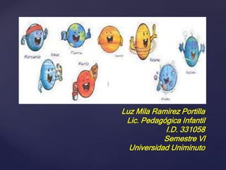 Luz Mila Ramirez Portilla
Lic. Pedagógica Infantil
I.D. 331058
Semestre Vl
Universidad Uniminuto
 