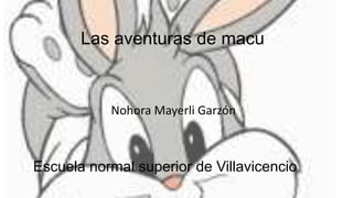 Las aventuras de macu 
Nohora Mayerli Garzón 
Escuela normal superior de Villavicencio 
 