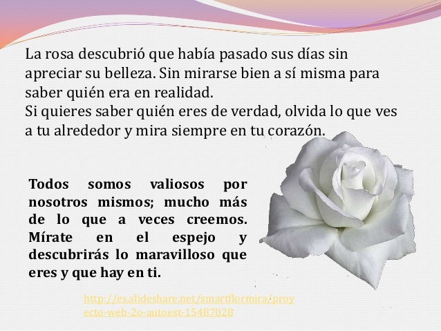 Cuento rosa blanca autoestima