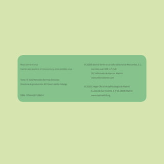 Rosa contra el virus
Cuento para explicar el Coronavirus y otros posibles virus
Texto: © 2020 Mercedes Bermejo Boixareu		
Directora de producción: M.ª Rosa Castillo Hidalgo
ISBN: 978-84-267-2860-9
© 2020 Editorial Sentir es un sello editorial de Marcombo, S. L.
Avenida Juan XXIII, n.º 15-B
28224 Pozuelo de Alarcón. Madrid
www.editorialsentir.com
© 2020 Colegio Oficial de la Psicología de Madrid
Cuesta de San Vicente, 4, 4a
pl. 28008 Madrid
www.copmadrid.org
 