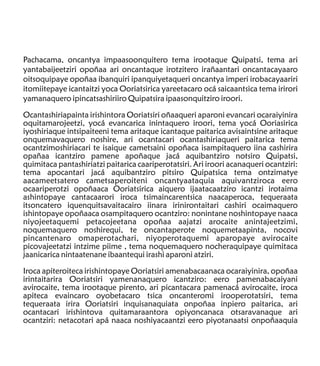 Cuentos Ashaninca: Enrique Casanto Shingari