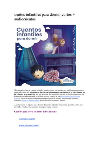 Cuentos infantiles para dormir cortos + audiocuentos - Blog Mumablue